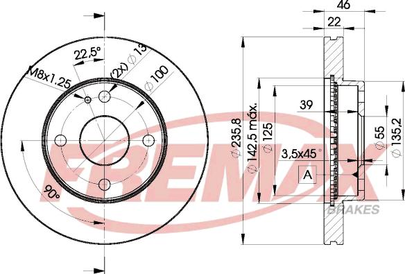 FREMAX BD-3265 - Bremžu diski www.autospares.lv