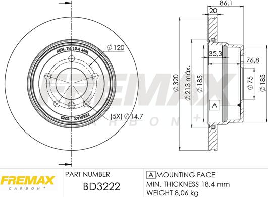 FREMAX BD-3222 - Bremžu diski www.autospares.lv