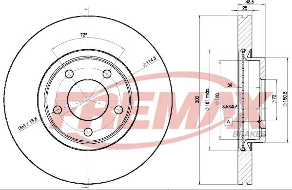 FREMAX BD-3273 - Brake Disc www.autospares.lv