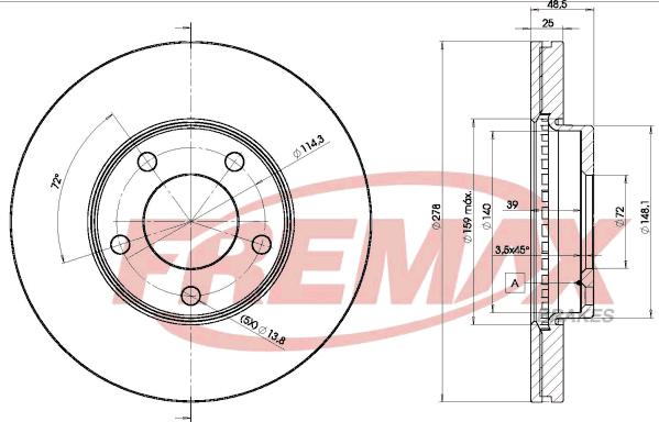 FREMAX BD-3272 - Bremžu diski www.autospares.lv