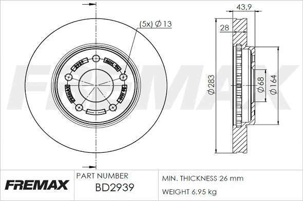 FREMAX BD-2939 - Bremžu diski www.autospares.lv