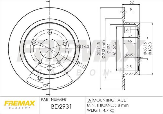 FREMAX BD-2931 - Bremžu diski www.autospares.lv