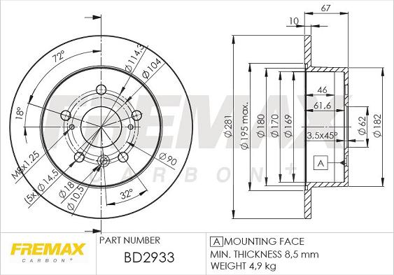 FREMAX BD-2933 - Bremžu diski autospares.lv