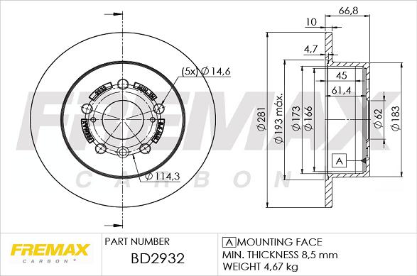 FREMAX BD-2932 - Bremžu diski autospares.lv