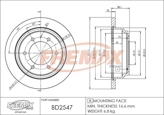 FREMAX BD-2547 - Bremžu diski www.autospares.lv