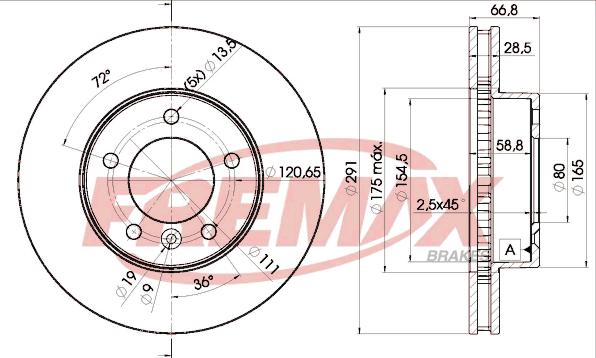 FREMAX BD-2519 - Bremžu diski www.autospares.lv