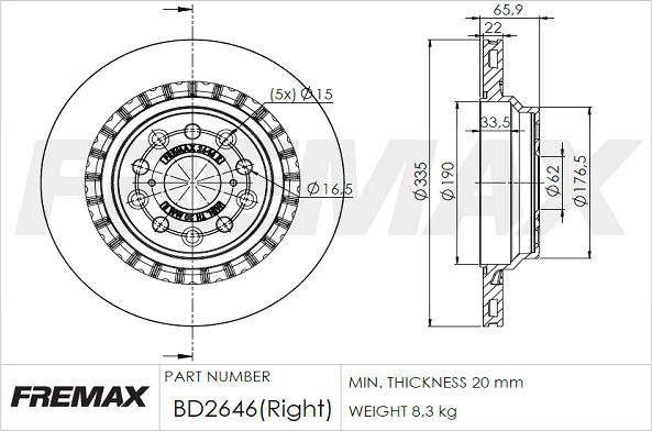 FREMAX BD-2646 - Bremžu diski www.autospares.lv