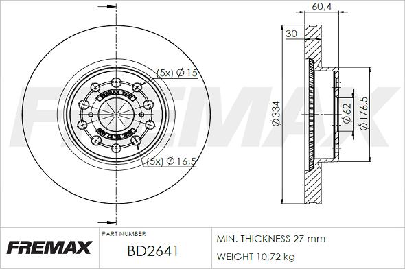 FREMAX BD-2641 - Bremžu diski www.autospares.lv