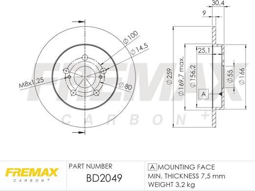 FREMAX BD-2049 - Bremžu diski www.autospares.lv