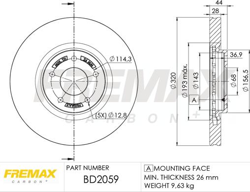 FREMAX BD-2059 - Bremžu diski www.autospares.lv