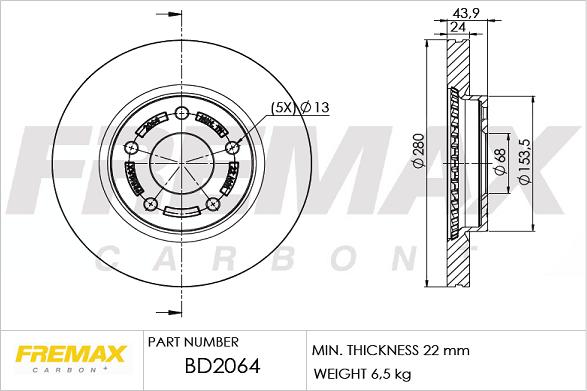 FREMAX BD-2064 - Bremžu diski autospares.lv