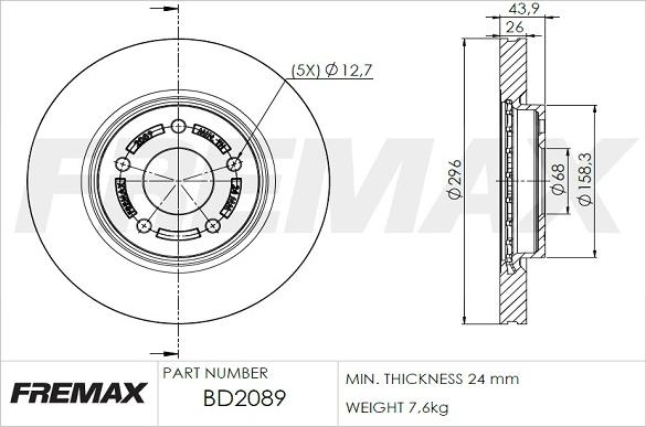 FREMAX BD-2089 - Bremžu diski www.autospares.lv