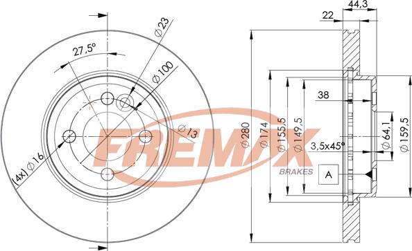 FREMAX BD-2893 - Bremžu diski www.autospares.lv