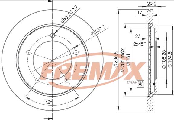 FREMAX BD-2863 - Bremžu diski www.autospares.lv