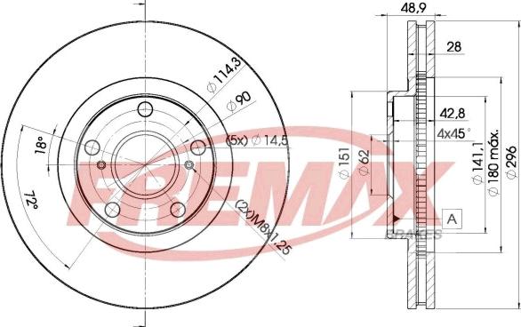 FREMAX BD-2820 - Bremžu diski www.autospares.lv