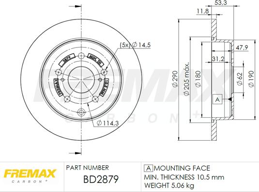 FREMAX BD-2879 - Bremžu diski www.autospares.lv