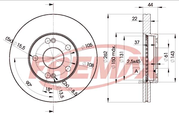 FREMAX BD-2233 - Bremžu diski www.autospares.lv