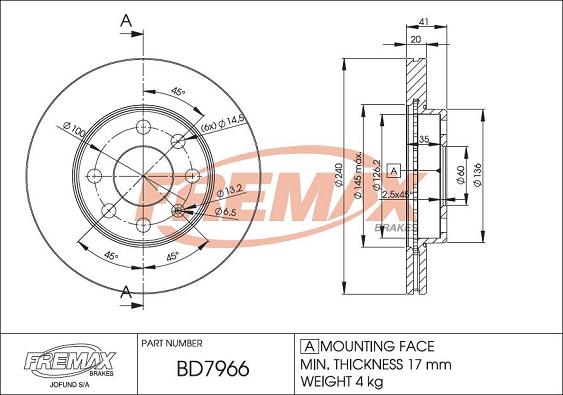 FREMAX BD-7966 - Bremžu diski autospares.lv