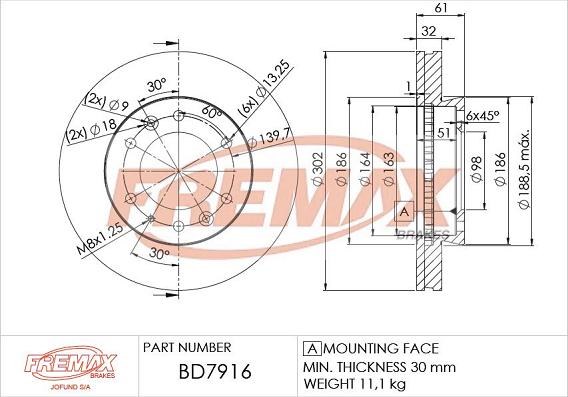 FREMAX BD-7916 - Bremžu diski autospares.lv