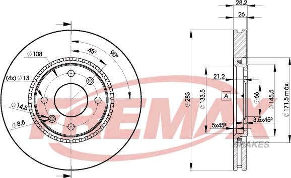 FREMAX BD-7406 - Тормозной диск www.autospares.lv