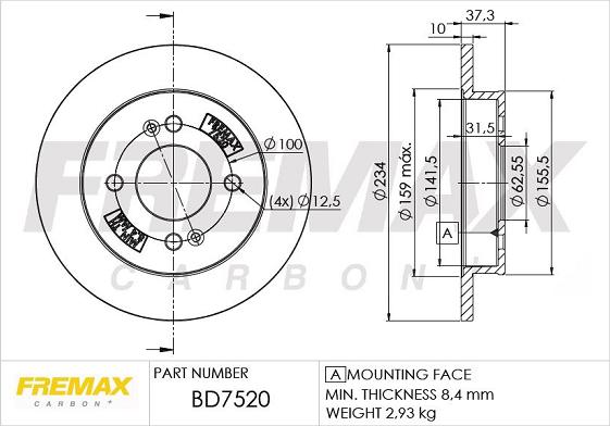 FREMAX BD-7520 - Bremžu diski www.autospares.lv