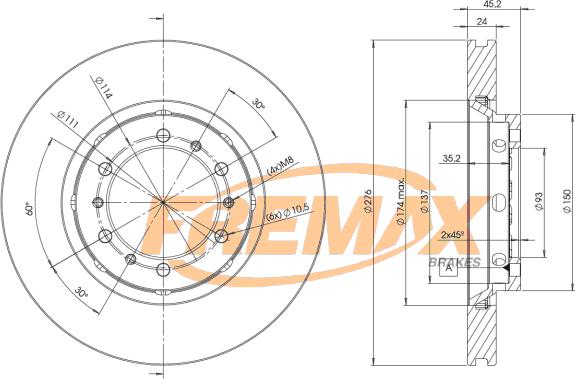 FREMAX BD-7042 - Bremžu diski www.autospares.lv