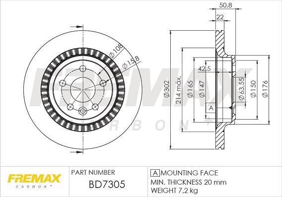 FREMAX BD-7305 - Bremžu diski www.autospares.lv