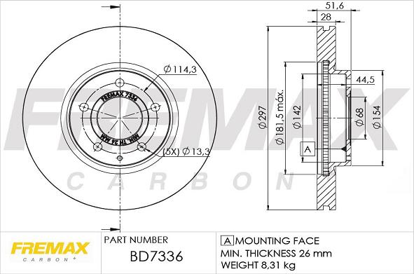 FREMAX BD-7336 - Bremžu diski www.autospares.lv