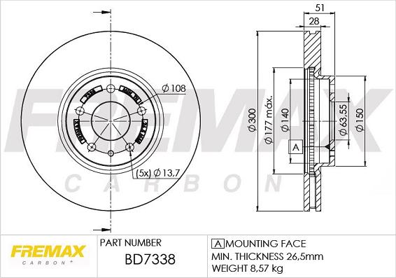 FREMAX BD-7338 - Bremžu diski autospares.lv