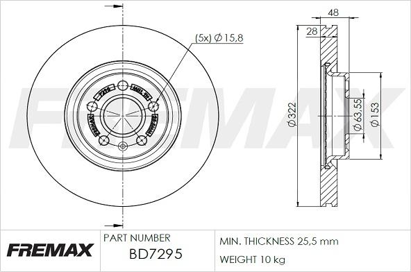 FREMAX BD-7295 - Bremžu diski www.autospares.lv