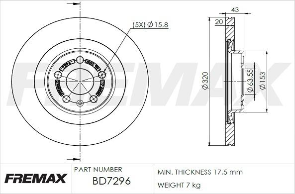 FREMAX BD-7296 - Bremžu diski www.autospares.lv