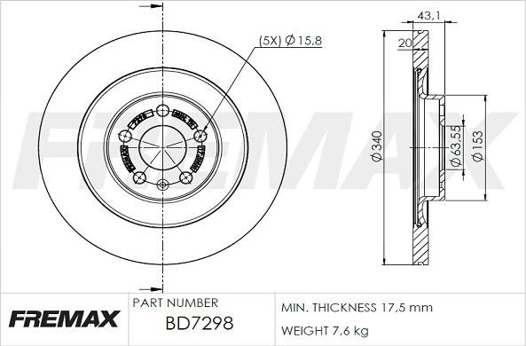 FREMAX BD-7298 - Bremžu diski www.autospares.lv