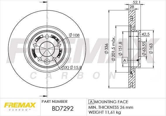 FREMAX BD-7292 - Bremžu diski www.autospares.lv