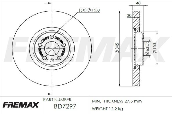 FREMAX BD-7297 - Bremžu diski www.autospares.lv