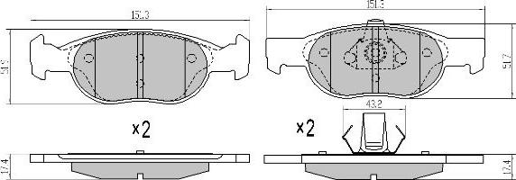 FREMAX FBP-0968 - Brake Pad Set, disc brake www.autospares.lv