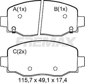 FREMAX FBP-0176 - Bremžu uzliku kompl., Disku bremzes www.autospares.lv