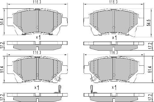 FREMAX FBP-1604 - Тормозные колодки, дисковые, комплект www.autospares.lv