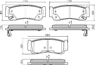 FREMAX FBP-1634 - Brake Pad Set, disc brake www.autospares.lv