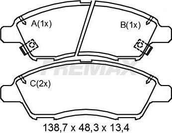 FREMAX FBP-1365 - Bremžu uzliku kompl., Disku bremzes www.autospares.lv