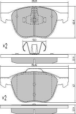 FREMAX FBP-1362 - Тормозные колодки, дисковые, комплект www.autospares.lv