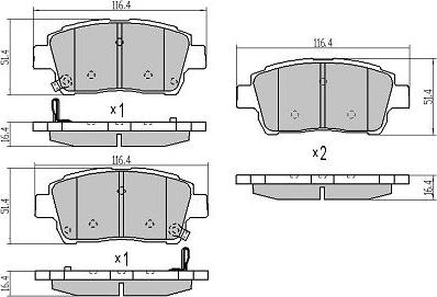 FREMAX FBP-1211 - Тормозные колодки, дисковые, комплект www.autospares.lv