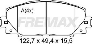 FREMAX FBP-2619 - Тормозные колодки, дисковые, комплект www.autospares.lv