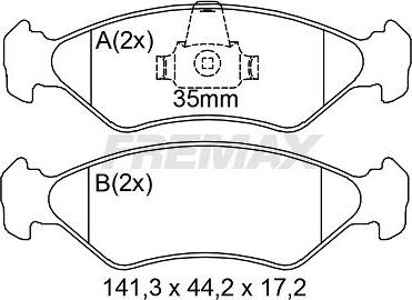 FREMAX FBP-2017 - Bremžu uzliku kompl., Disku bremzes www.autospares.lv