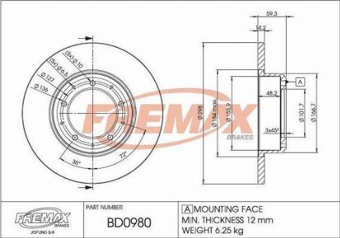 FREMAX FWI-5082 - Indikators, Bremžu uzliku nodilums autospares.lv