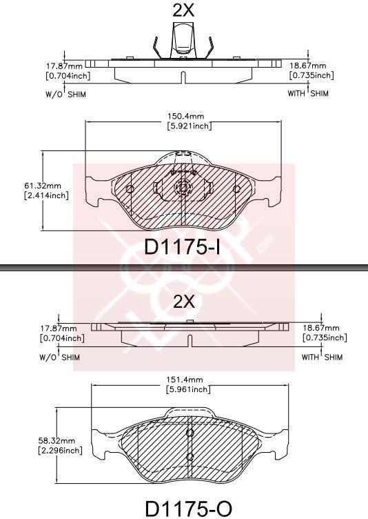 Friction Master MKD1175 - Brake Pad Set, disc brake www.autospares.lv