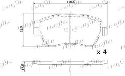 Frigair PD09.505 - Brake Pad Set, disc brake www.autospares.lv