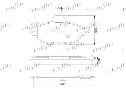 Frigair PD04.532 - Brake Pad Set, disc brake www.autospares.lv