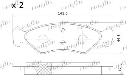 Frigair PD05.509 - Тормозные колодки, дисковые, комплект www.autospares.lv