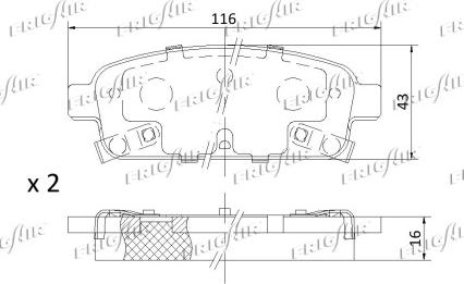 Frigair PD07.501 - Тормозные колодки, дисковые, комплект www.autospares.lv