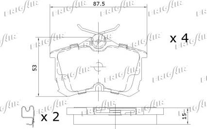 Frigair PD19.509 - Brake Pad Set, disc brake www.autospares.lv